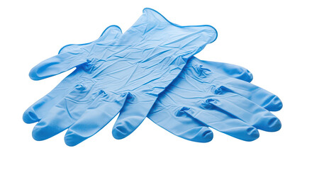 Blue Disposable Nitrile Gloves On Black Background