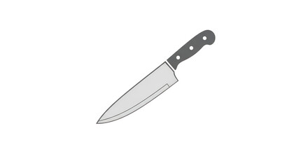 Obraz premium Minimalist Chefs Knife Vector Illustration On Black