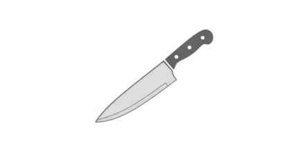 Minimalist Chefs Knife Vector Illustration On Black