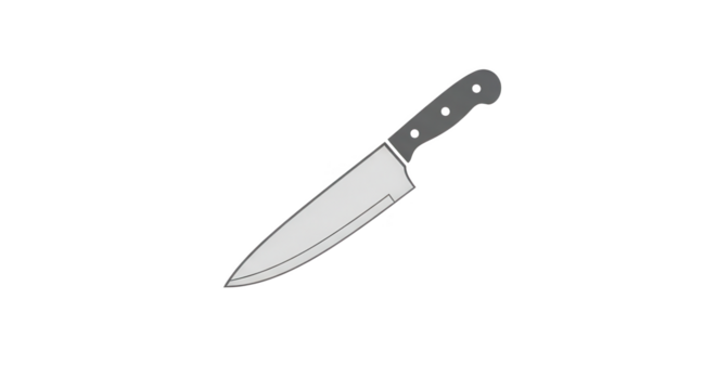 Minimalist Chefs Knife Vector Illustration On Black