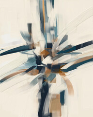 Soft and minimalistic abstract artwork with delicate lines and muted tones, creating a calm and refined aesthetic for modern interiors