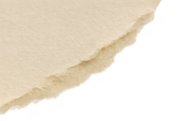 Beige torn paper edge with rough texture and transparent background for vintage design or overlay effect