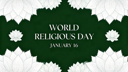 The lotus element represents the concepts of World Religion Day, purity of faith, and cultural inclusiveness, and is suitable for religious public welfare and cultural exchange promotional materials.
