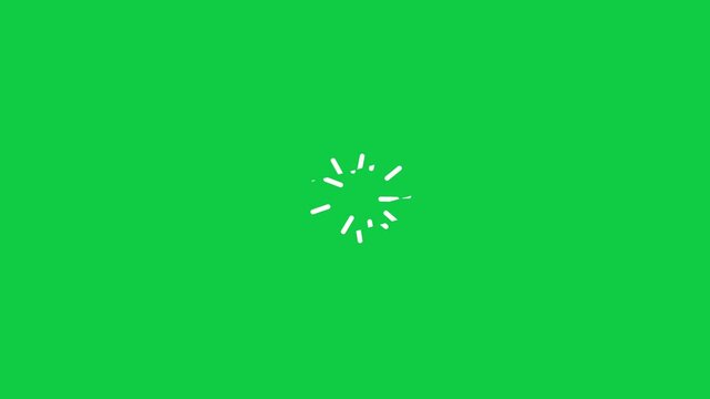 Cartoon Style White Lines Exploding from Center on Chroma Key Background.