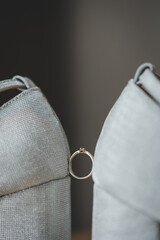 zipper bag on black background