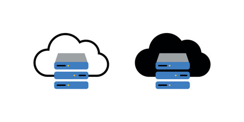 Cloud Server Icon for Data Storage, Network Infrastructure, Virtualization, Backup Solutions, Web Hosting, DevOps, SaaS Dashboard, IT Architecture, Enterprise Computing