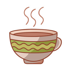 Steaming cup of coffee isolated on