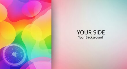 Vibrant Side Composition with Citrus Fruit and Space for Customization