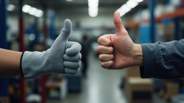 The Wrench and Mechanic's Thumbs Up in a Busy Auto Repair Shop