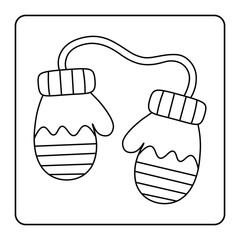 Cute Mittens Illustration for Winter Coloring Fun and Creative Play