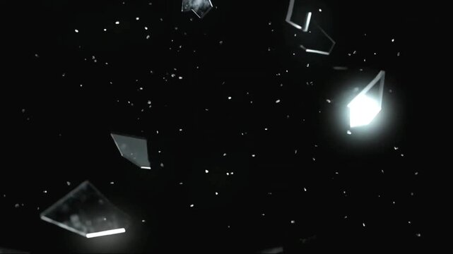 Glass break black screen animation 