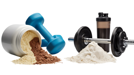 Fuel your fitness goals with premium protein powders and dumbbells, ready for your next workout session, achieve peak performance and sculpt your dream physique