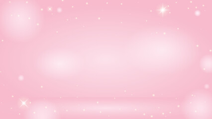 Soft Pink Pastel Background with Twinkle Stars and Bokeh.Romantic Valentine's Day Template.
