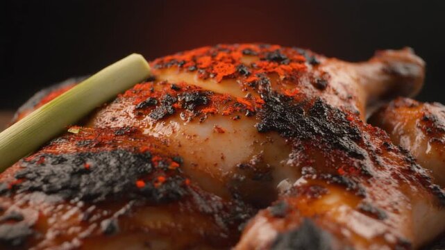 Inasal na manok Filipino chicken dolly-in char marks revealing