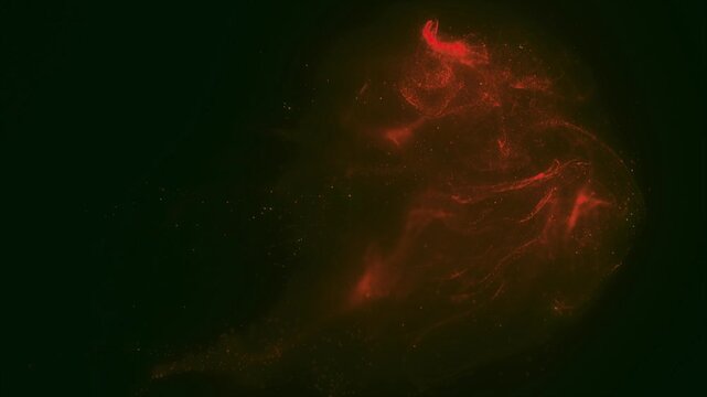 Fiery red nebula swirls dynamically in the black void offering a powerful space aesthetic perfect for science or gaming presentations