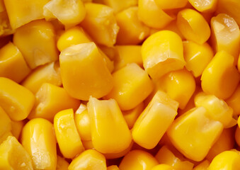 A pile of yellow corn kernels