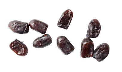 Dried dates isolated on white background. Close-up