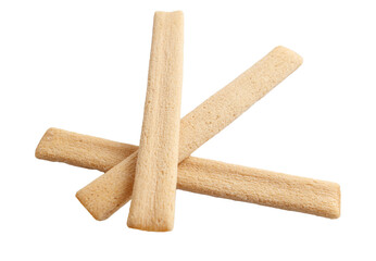 Three cookie sticks isolated on white background