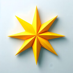 Yellow Origami Star Geometric Abstract