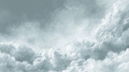 Obraz premium A serene, textured depiction of soft clouds against a muted gray sky, evoking calmness and tranquility.