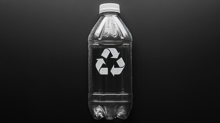 Clear plastic bottle with recycling symbol highlights environmental responsibility and sustainable future
