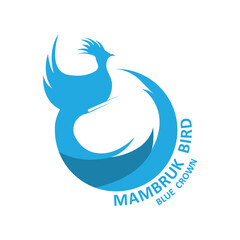 mambruk bird logo vector icon design. indonesian bird logo icon.