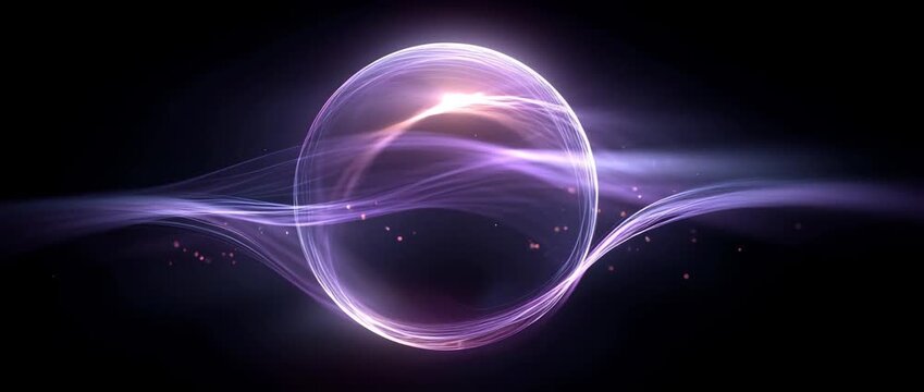 Abstract glowing purple energy sphere on dark background