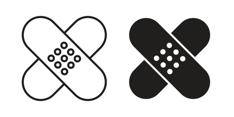 Band aid icons in different style, sign or symbol, suitable for apps and websites