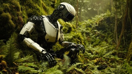 Robot's Wilderness Contemplation: A Fusion of Technology and Natural Environs