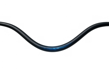 Electrical cable with glowing blue light showing energy transfer and data connection on transparent background