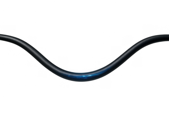Electrical cable with glowing blue light showing energy transfer and data connection on transparent background