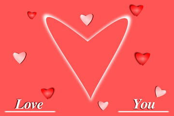 Design template copy space with hearts decoration background.