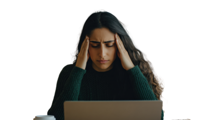 Anxious Student: A stressed student grapples with the pressures of study, head in hands and face etched with concern, at the desk, reflecting the weight of academic demands and emotional strain.