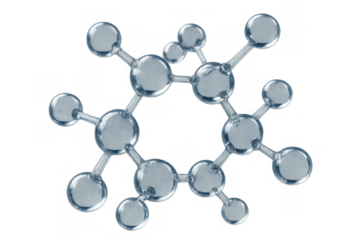 Molecular structure creating connections and representing chemistry, science, and research innovation concept with transparent background