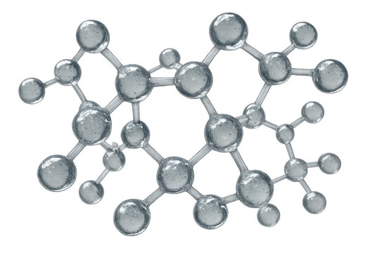 Transparent molecule structure forming a network, representing science, chemistry, and technology concepts on transparent background