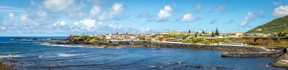 Panorama of Mosteiros coastal area, Azores, Portugal