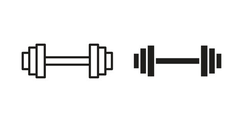Dumbbell icons in different style, sign or symbol, suitable for apps and websites