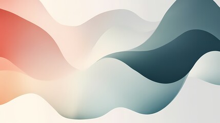 Fototapeta premium Smooth, flowing, layered shapes create an abstract background with soft color gradients