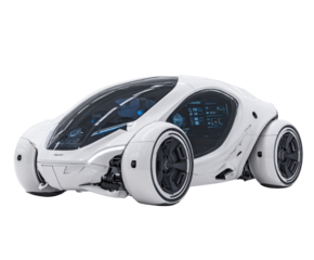 Futuristic Transportation: A sleek, modern vehicle design epitomizes innovation in transportation technology.
