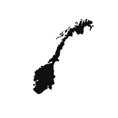 Sleek Norway map silhouette for modern designs, travel layouts, and Scandinavian-themed projects - perfect for branding and infographics!