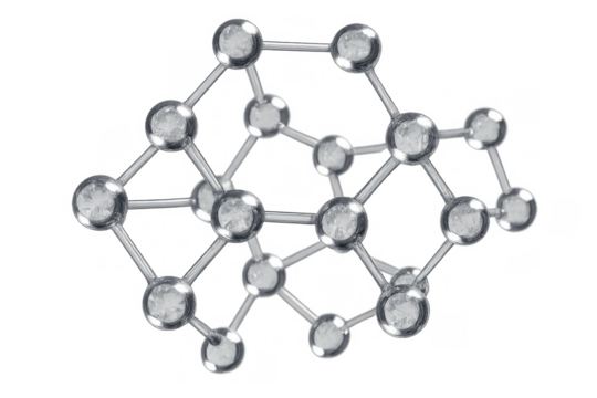 Molecule structure representing science, chemistry, and networking with transparent background