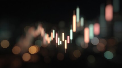 Close-up of a bar graph or chart with multiple bars of different colors - pink, orange, green, and blue.