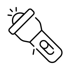 A linear design icon of torch 