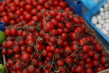 cherry tomatoes in a market