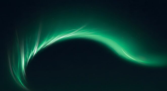 Abstract green swirl of light on dark background - Powered by Adobe