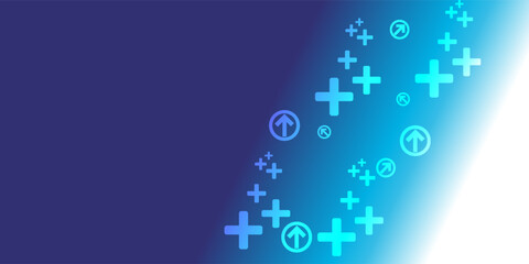 Blue Mathematical Plus Symbols Pattern. Math Design Elements Background. Medical Tech Background.