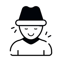 Mysterious person icon, editable vector 