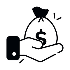 Modern design icon of money bag