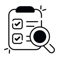 A colored design icon of list analysis 