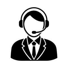 Customer Service Representative Icon Vector on White Background.